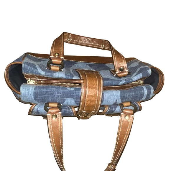 Coach 65th Anniversary Legacy Blue Denim &  Leather Satchel Handbag Purse 10827 - Picture 8 of 15